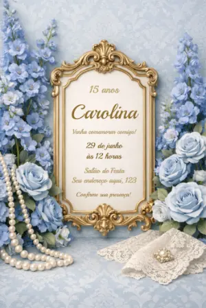 15岁生日邀请函 – 静态 – Convite digital - Edite você mesmo