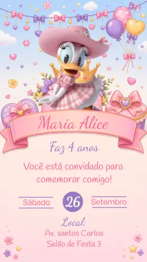 Invitación de cumpleaños Princesas – Estático – CollorGraph EDITOR