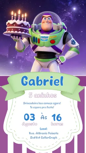 Invitation d'anniversaire Toy Story – Statique – CollorGraph Convites