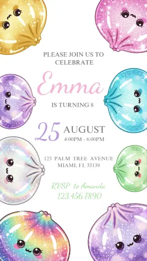 Under the Sea Squishy Birthday Invitation Template