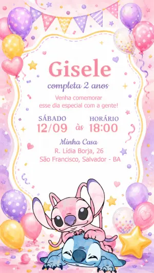 Stitch Birthday Invitation – Static – CollorGraph EDITOR