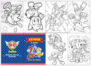 Lembrancinha Sonic: Livro de Colorir para Editar Online
