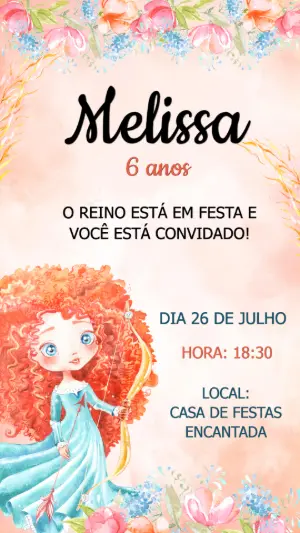 Invitación de cumpleaños Princesas – Estático – Arte Coelho Digital