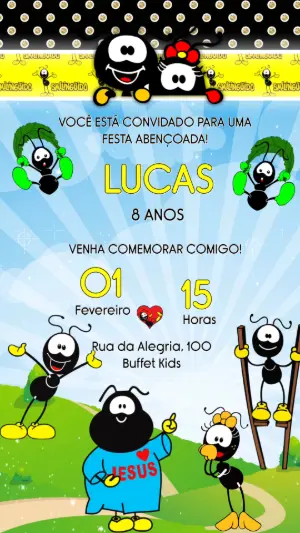 Convite Animado Smilinguido: Vídeo de Aniversário Infantil Gospel