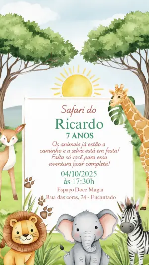Invito di compleanno Safari – Statico – Criativa Sant