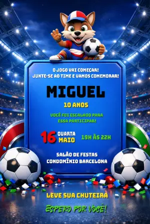 Soccer Birthday Invitation – Static – Convite digital - Edite você mesmo