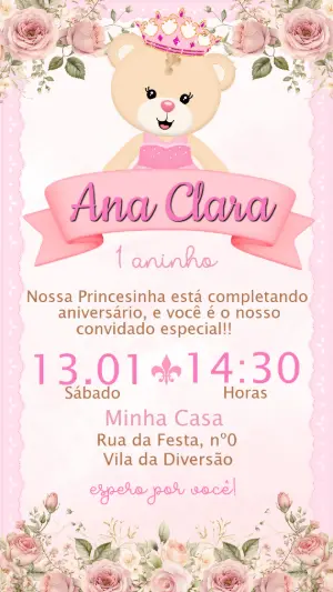 Invitación de cumpleaños Princesas – Estático – Convide aê!