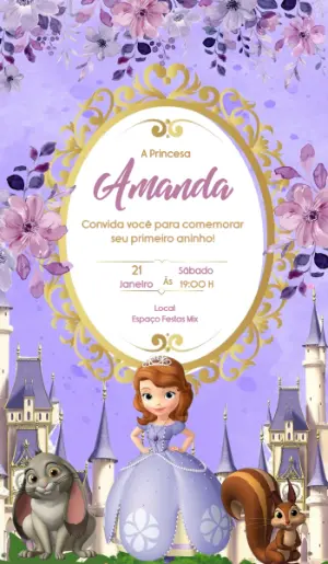 Invitación de cumpleaños Princesas – Estático – Convites Personalizados