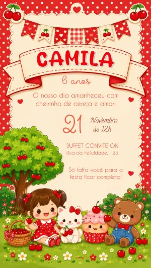 Invitación de cumpleaños Jardín encantado – Estático – Convite On