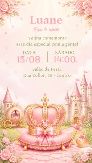 Invitación de cumpleaños Princesas – Estático – CollorGraph EDITOR
