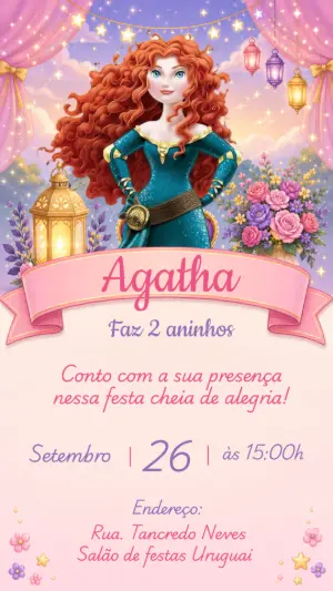 Invitación de cumpleaños Princesas – Estático – CollorGraph Convites