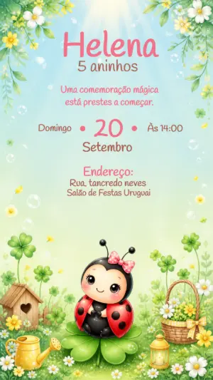 Invitación de cumpleaños Jardín encantado – Estático – CollorGraph Convites