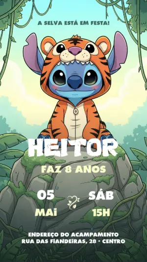 Invitación de cumpleaños Stitch – Estático – Voxalis