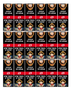 Rótulo para Tic Tac One Piece Aniversário Infantil Editável