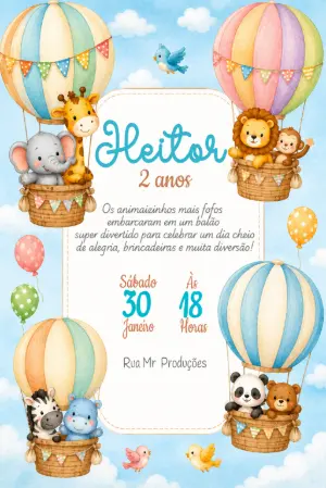 Animals Birthday Invitation – Static – Convite MR Produções 
