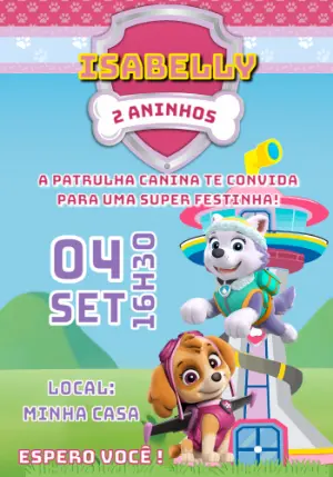 Invito di compleanno Paw Patrol – Statico – Mimos da thay