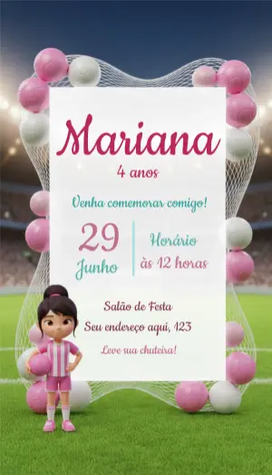 Soccer Birthday Invitation – Static – Convite digital - Edite você mesmo
