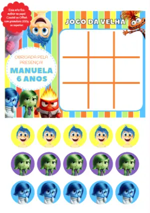 Jogo da Velha Divertida Mente para Editar e Imprimir