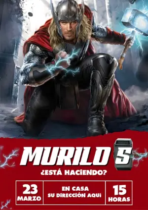 Invitación de cumpleaños de Thor
