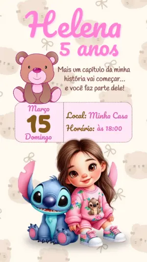 Stitch Birthday Invitation – Static – Color Art Studio