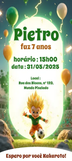 Soccer Birthday Invitation – Static – Convites Digitais Exclusivos