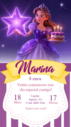 Invitación de cumpleaños Princesas – Estático – CollorGraph Convites