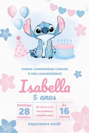Invitación de cumpleaños Stitch – Estático – Fernando Martins