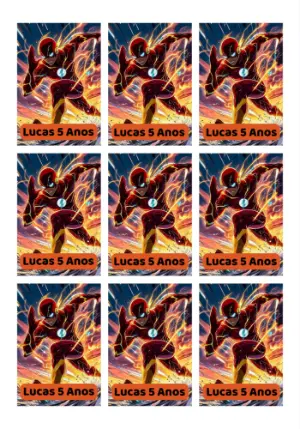 Tag Aniversário Flash para Editar Online e Imprimir