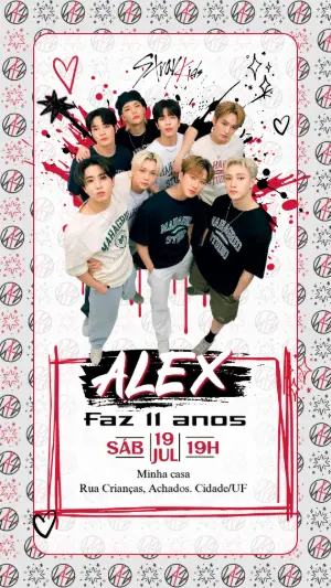 Invitation d'anniversaire KPop Demon Hunters – Statique – Gema Artes Digitais