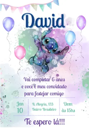 Invitación de cumpleaños Stitch – Estático – Julia B