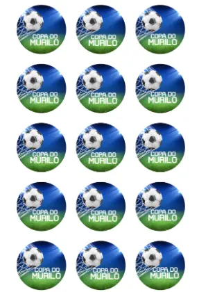 Tag Redonda Futebol Aniversário para Editar e Imprimir