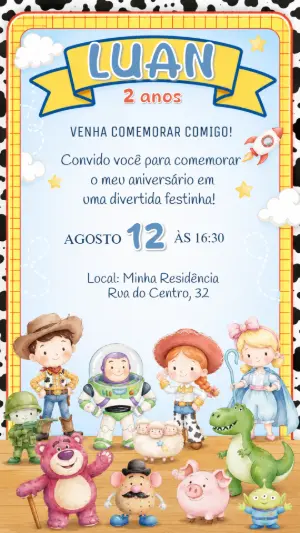 Invitation d'anniversaire Toy Story – Statique – Felicity Artes
