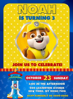 Invito di compleanno Paw Patrol – Statico – Decore Arte
