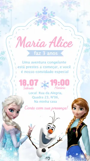 Frozen Birthday Invitation – Static – Borboleta Convites
