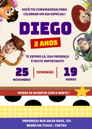 Invitation d'anniversaire Toy Story – Statique – PrestigioMkt