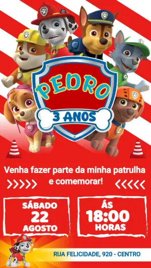 Invito di compleanno Paw Patrol – Statico – Color Art Studio