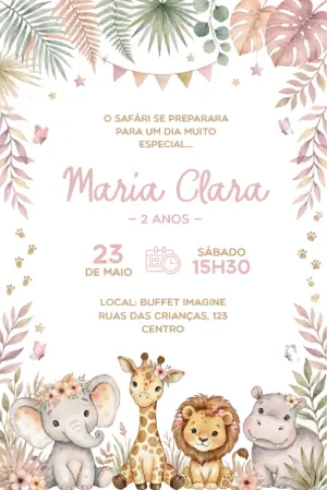 Safari Birthday Invitation – Static – Érika Souza Studio