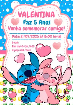 Invitación de cumpleaños Stitch – Estático – Crazyume Designer