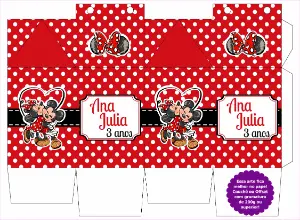 Molde Caixa Milk Minnie Vermelha para Editar Online