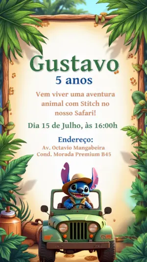 Invitación de cumpleaños Stitch – Estático – CollorGraph Convites