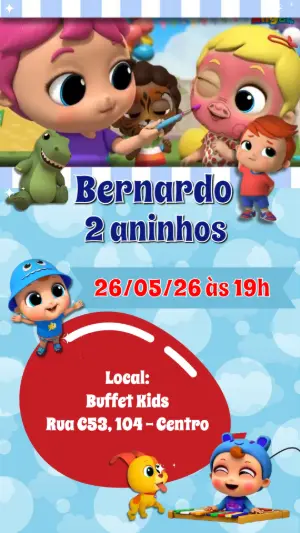 Vídeo Convite de Aniversário Little Angel para Editar e Enviar