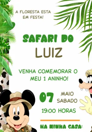 Invito di compleanno Safari – Statico – Convites e Artes Digitais