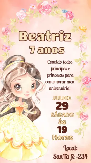Invitación de cumpleaños Princesas – Estático – Color Art Studio