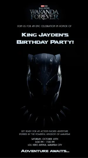Black Panther Birthday Invitation | Editable Digital Template
