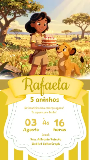 Safari Birthday Invitation – Static – CollorGraph Convites