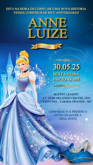 Invito di compleanno Principesse – Statico – Convite digital - Edite você mesmo