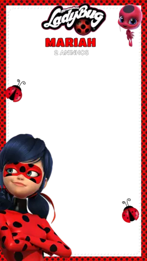 Moldura para Story Aniversário Lady Bug Editável Online