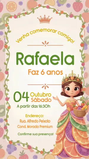 Invitación de cumpleaños Princesas – Estático – CollorGraph Convites