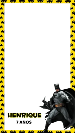 Moldura para Story de Aniversário Batman para Editar