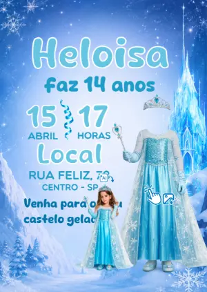 Convite Frozen: Vire a Personagem com Sua Foto!